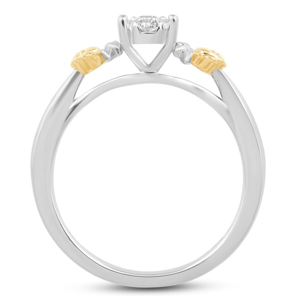 14k Diamond Beauty and the Beast Belle Rose Ring - Picture 4 of 6